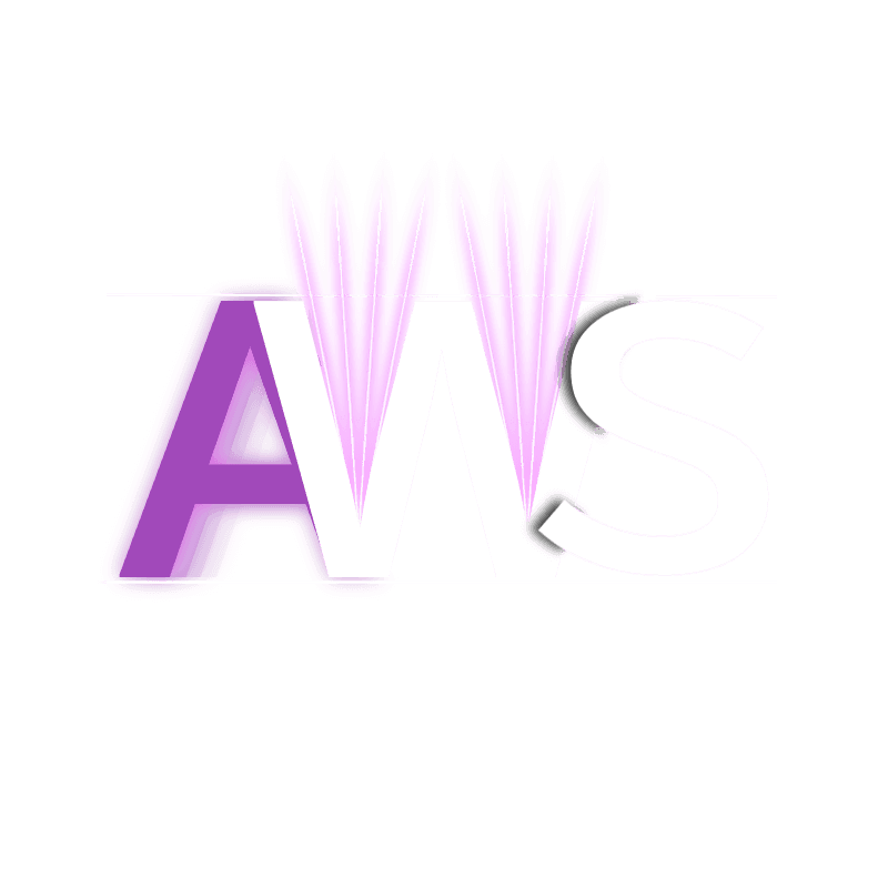 AWS-Signet mit Lichtstrahl-Effekt